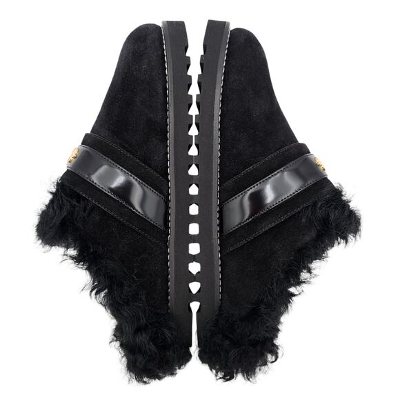 Louis Vuitton Winterbreak Black Suede Fur Lined Slip On Clog Mule Size 36 US 6 - Picture 6 of 10